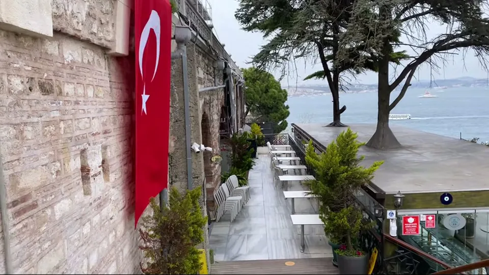 Ottoman fountain in a landscaped courtyard at Topkapi Palace